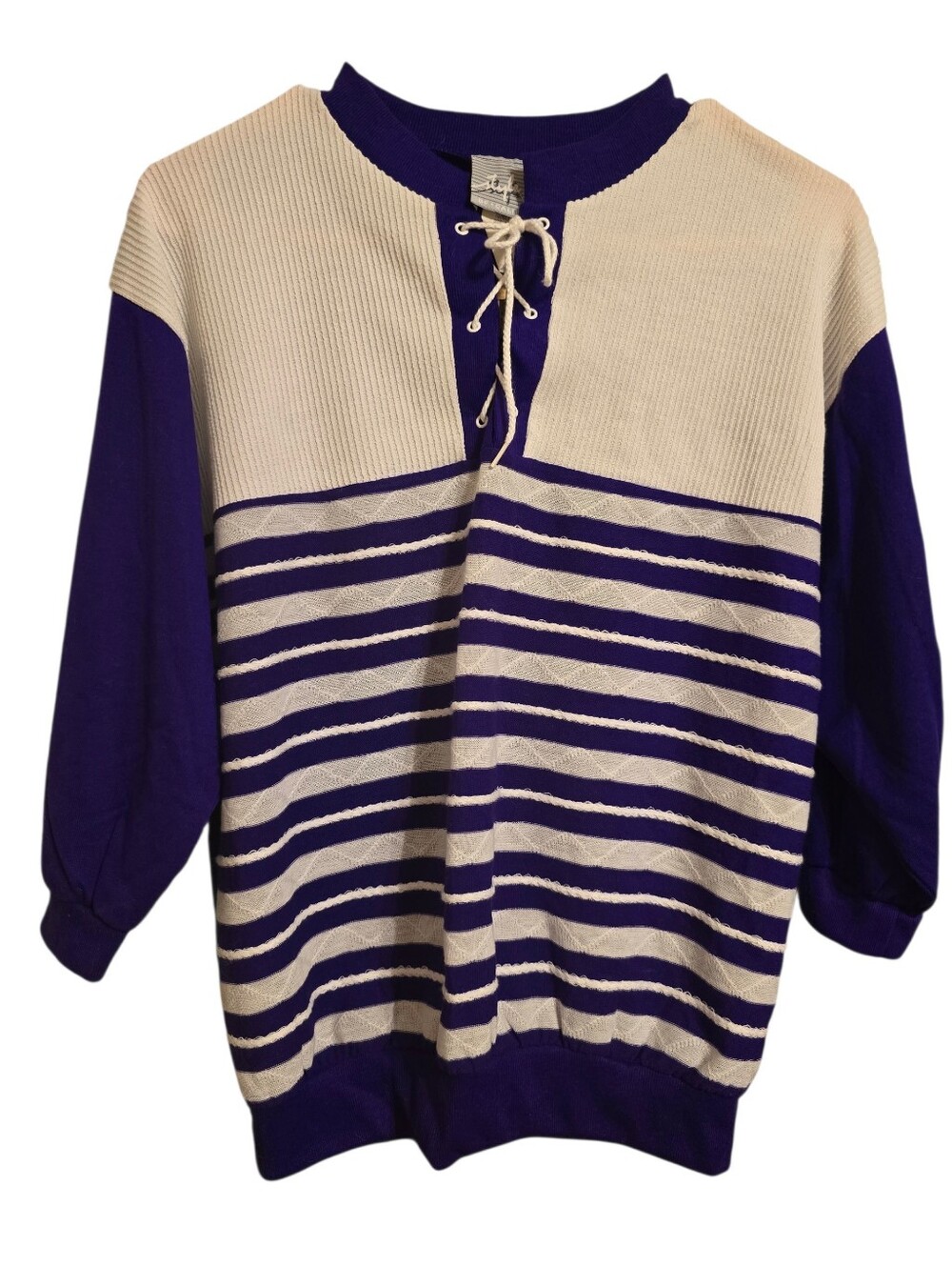 Vintage | 90s Purple Stripe Lace Up Top